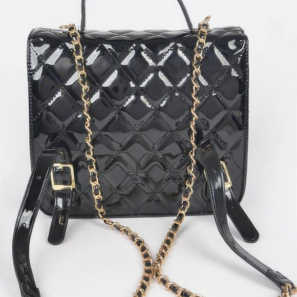 Quilted Enamel Backpack - Picture 3 of 9